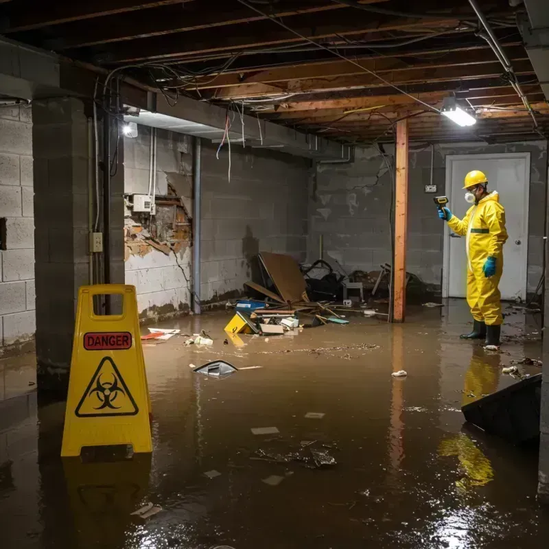 Flooded Basement Electrical Hazard in Roodhouse, IL Property