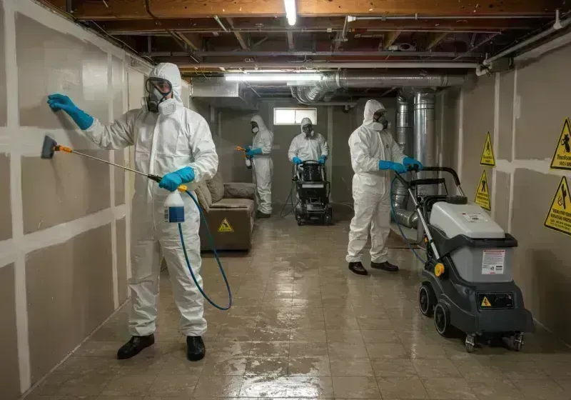 Basement Moisture Removal and Structural Drying process in Roodhouse, IL